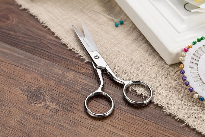 6??Sharp Embroidery Fabric Scissors, Forged Stainless Steel Small Heavy Duty Precision Point Tip Detail Sewing Shears for Dressmaker Tailor Cutting Thread, Yarn, Crafting