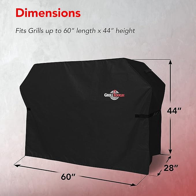 Heavy Duty BBQ Grill Cover for Outdoor Grill, 60 Inch ??Waterproof, Weather Resistant, UV & Fade Resistant with Adjustable Straps ??Gas Grill Cover for Weber, Charbroil