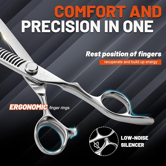 High-end Professional Hair Cut Thinning Scissors Hair Cutting Teeth Shears Barber Hairdressing Texturizing Scissor Extremely Very Sharp 6 Inch Dynamic Steel Alloy For Men Women Salon & Home