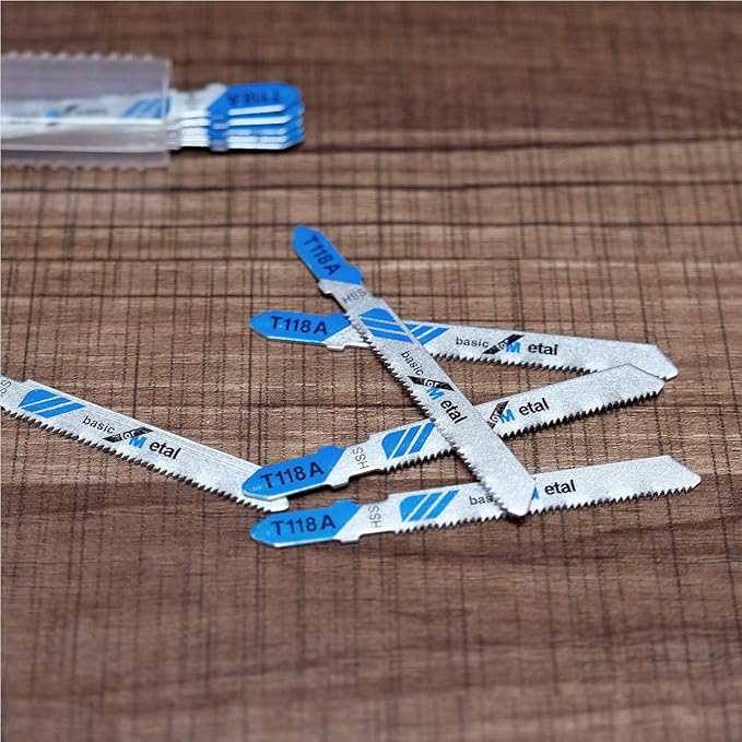 TAROSE 10-Piece T118A 3 Inch 21 TPI Assorted T-Shank Jig Saw Blades Set for Cutting Metal