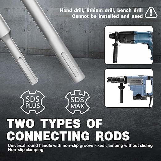 22PCS Concrete Hole Saw Kit, 30/40/50/65/80/100/110mm, Alloy Steel, Silver, Industrial, Hole Saw Set, Compatible with Stone, Brick, Cement, Wall Drilling