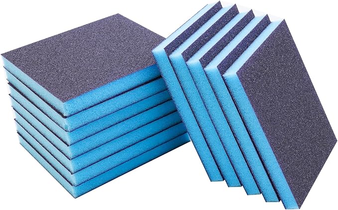 12 Pack 280 Grit Sanding Sponge, Wet Dry Sanding Block Sandpaper Sponge, Washable & Reusable Sanding Pads Soft Foam Sand Block for Metal Wood Drywall Furniture Polishing