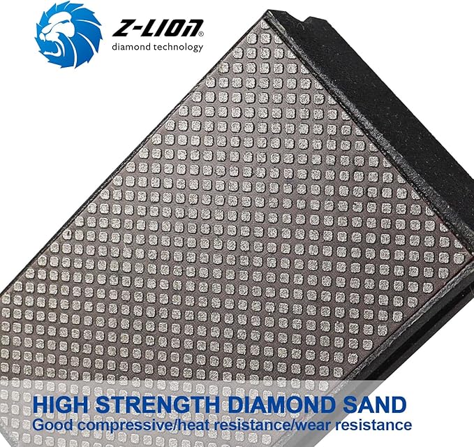 Z-Lion Electroplated Diamond Hand Polishing Pads Foam Back for Granite Marble Stone Glass Ceramic (120#)
