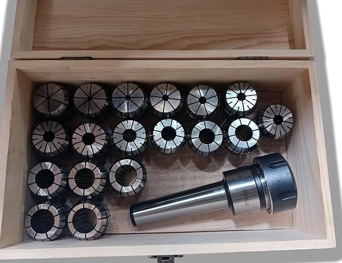 Collet Chuck Hand for Lathe MT3-ER32 M12 and ER32 Collet Chuck Set (18 Piece)