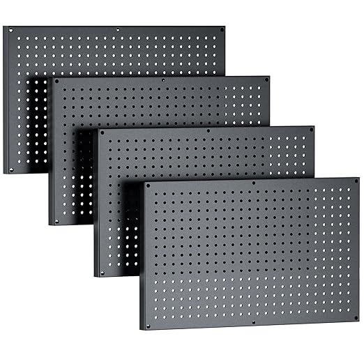 Metal Pegboard Panels 4PCS Storage System for Garage Wall Organizer Workbench for for Walls Home, Garage Tool Storage, Office Organization, Craft Room, Kitchen(31.5"x15.75")