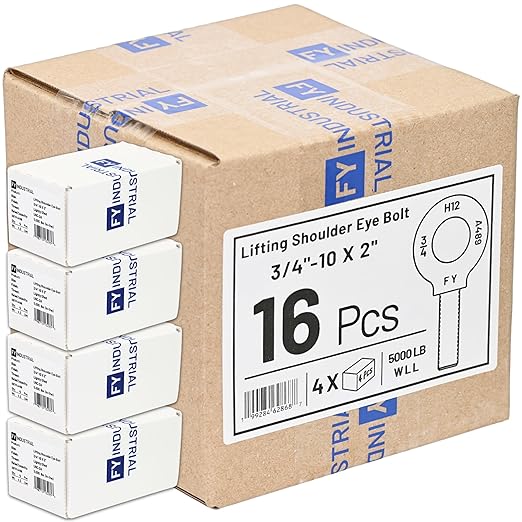 Case of 16 Pcs Lifting Shoulder Eye Bolts 3/4"-10 X 2