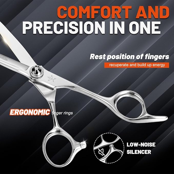 High-end Professional Extremely Very Sharp Barber Hair Cutting Scissors Hairdresser Shears For Hair 6.3 Inch Haircut Scissor Made Of Stainless Steel For Hairdressing Salon and Home Use