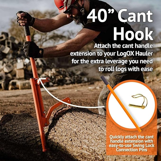 LogOX 3-in-1 Forestry Multitool, Firewood Harvesting Hand Tools, Reduce Back Strain and Heating Costs, Log Hauler, Cant Hook, and Timberjack, All-in-One (Patented & Made in USA)