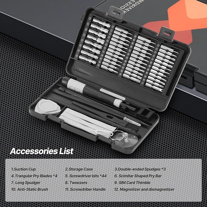 Magnetic Screwdriver Set, Ratcheting Precision Screwdriver Set Compact Screw Driver Set Kit Multibit Screwdrivers Mini Non-Slip Grip, Professional Repair Tool Kit for PC Phone Watch(58 in 1)