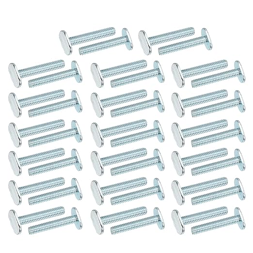PATIKIL 1/4"-20 t Track Bolts, 40 Pack 1-1/2 Inch T-Slot Bolts Kayak Rail Bolt Accessories for Universal t Track Woodworking Jigs and Fixtures, Silver