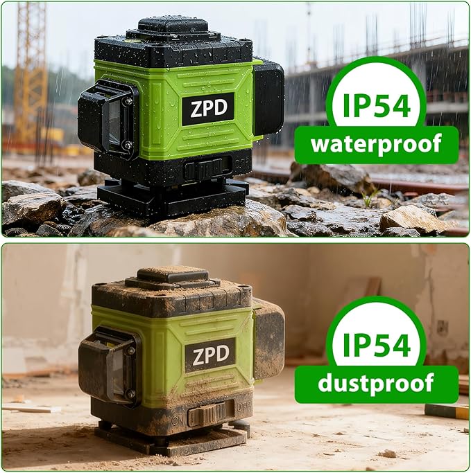 Laser Level - 360 Laser Level Self Leveling Green Lazer Leveler 360 Self Leveling for Construction, Tile, Home Renovation, Picture Hanging, green 2D laser level