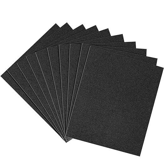 100 Grit Sandpaper, 9 x 11 Inch Wet Dry Sand Paper Hand Abrasive Sanding Sheets for Wood Metal Automotive Sanding and Polishing, Coarse - 10 Sheets