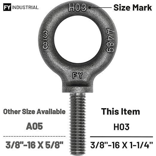 5 Pcs Lifting Shoulder Eye Bolts 3/8"-16 X 1-1/4"