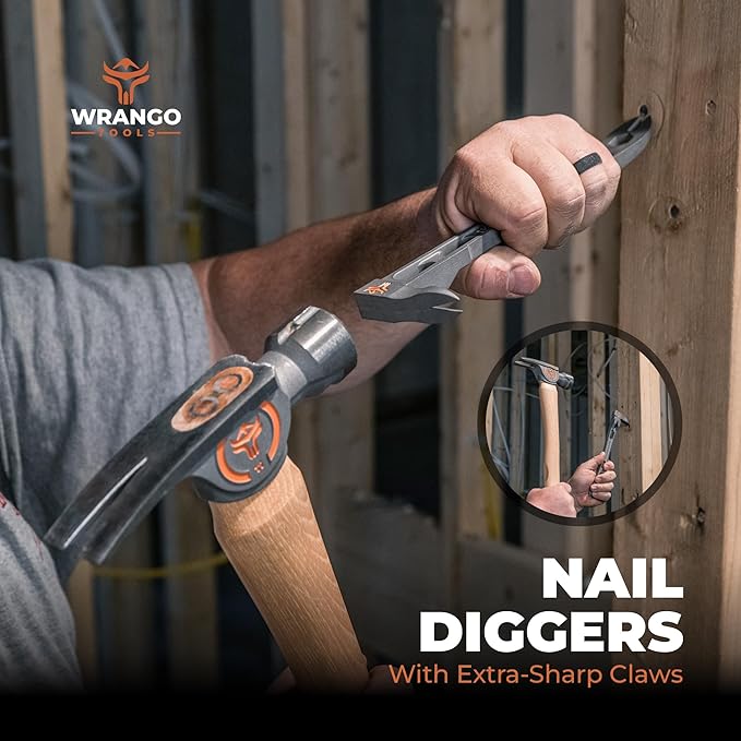 Wrango Tools 9.5" Titanium Nail Puller Cats Paw Pry Bar - 45% Lighter Than Steel - Side Nail Puller - 13mm Bolt Remover - Tools for Home Improvement, Construction & Demolition