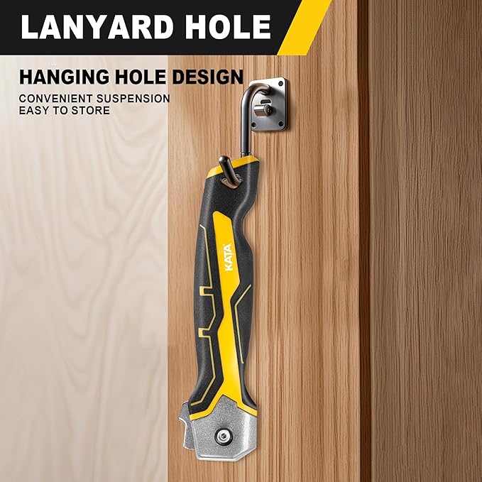 KATA Folding Jab Drywall Saw - Compact Hand Saw, Keyhole Sheetrock Opener with Soft Handle, 7TPI Triple Teeth 65Mn Steel Sharp Blade Hacksaw with Canvas Bag for Wallboard, Plywood, PVC Cutting