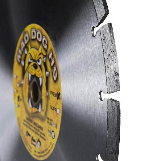 Delta Diamond Mad Dog HS 10 Inch Segmented Diamond Saw Blade, .095 X DM-7/8-5/8" Arbor, Premium, Wet/Dry, Laser-Welded, General Purpose Cutting Concrete, Masonry, Stone (10")