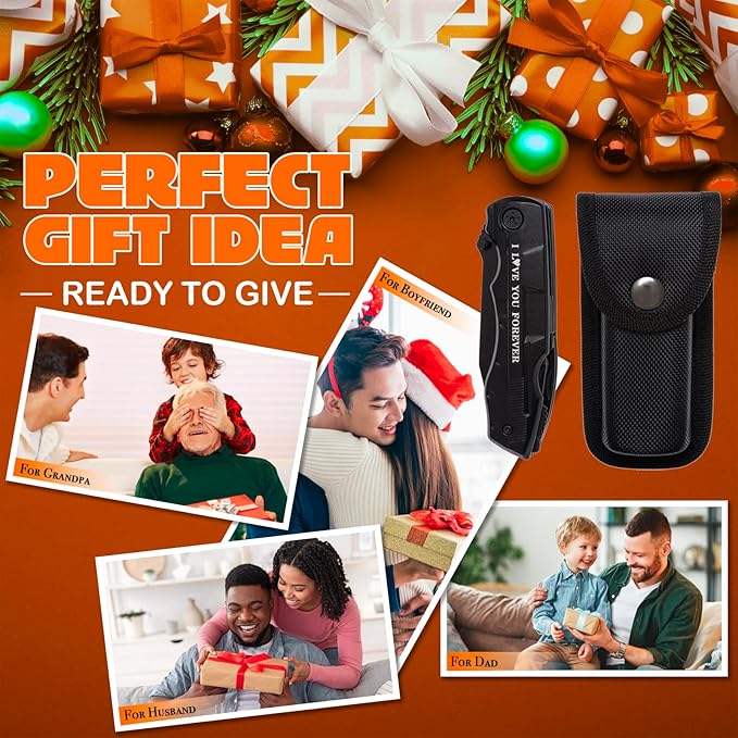 Gifts for Husband Boyfriend, Multitool Pocket Knife Gifts for Him, Stocking Stuffers for Men, Cool Gadgets for Christmas Anniversary Birthday