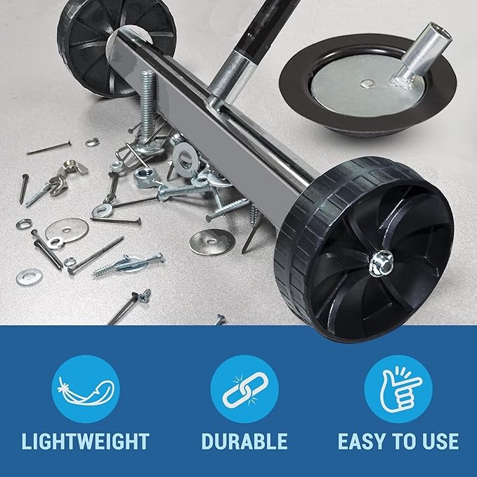 Quick-Release Magnet 2-in-1 Combo Kit, Proudly Made-in-the-USA, 14-Inch Magnetic Sweeper and 3 ⅜-Inch Disk for Easy Metal Debris Clean-Up.