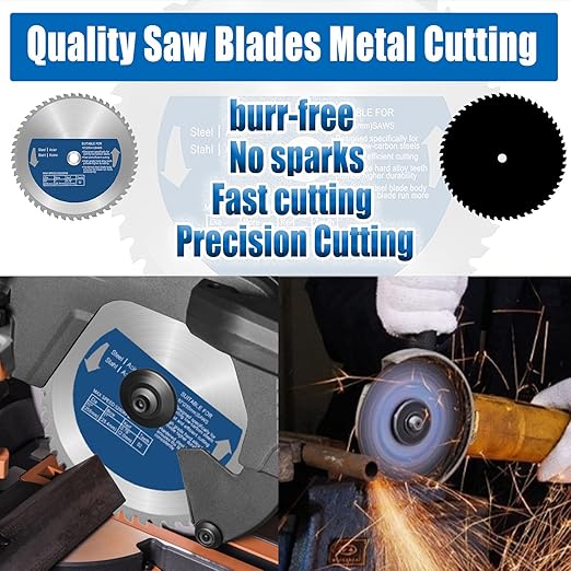 10 Inch Metal Cutting Saw Blade,Replacement for Evolution 10BLADEST Blade for Cutting Mild Steel and Ferrous Metals,52 Teeth,1 Inch Arbor,Compatible with Evolution Rage3,Rage3 DB Miter Saw
