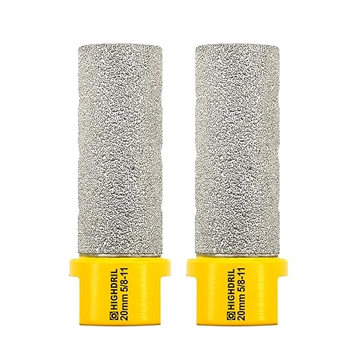 Diamond Milling Bit for Enlarging and Shaping Hole,HIGHDRIL 2pcs Diameter 20MM (4/5") Dry Drilling Core Bit for Porcelain,Hard Ceramic,Granite and Marble