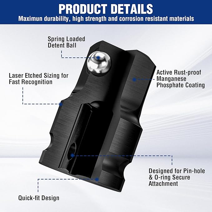 WORKPRO 1/2" F to 3/4" M Impact Socket Adapter, Cr-Mo Steel, Socket Adapter Set for Impact Driver Conversions, Square Drive Reducer for Impact Driver Wrench