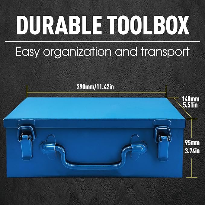 1 Inch Drive Deep Impact Socket Set, 9 Pieces Jumbo Impact Socket Sets, SAE 1" to 2", Chrome Steel, 6-Point Design, Metal Case