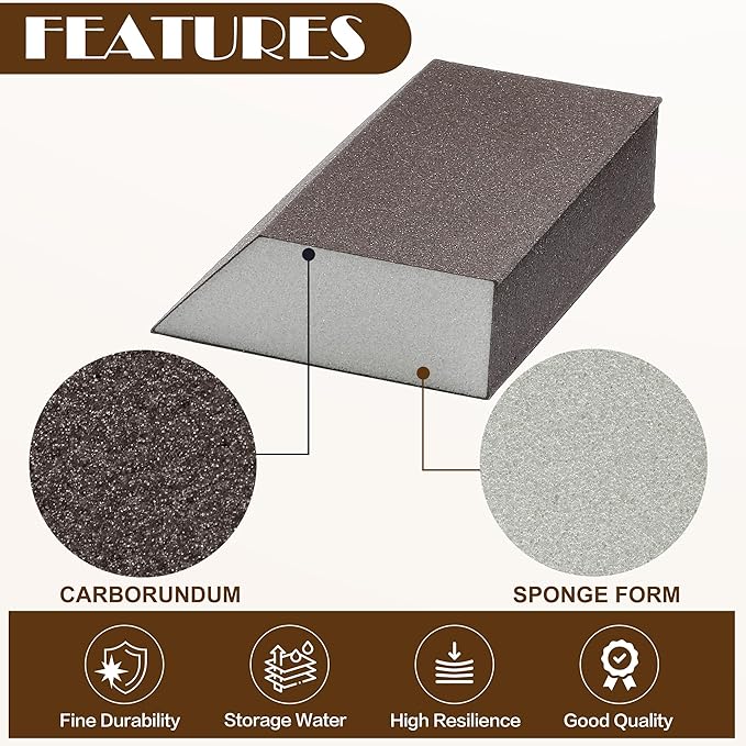 240 Grit Angled Sanding Blocks, Jamiikury Sponge Sand Block Washable and Reusable, Wet & Dry Sandpaper Block for Wood Metal Drywall and Furniture Paint - Pack of 16
