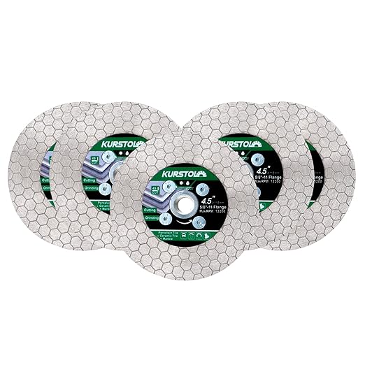 Tile Diamond Saw Blade - 5pcs 4.5"/115mm Dual-Purpose Diamond Cutting Disc,Angel Grinder Blade Arbor 5/8"-11 Thread for Cutting and Grinding Ceramic Tiles,Porcelain,Granite,Marble
