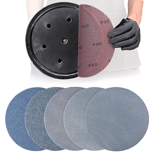 9 Inch Premium Ceramic Mesh Sanding Disc 60/80/120/180/240 Grit, 25 Pack Round Hook and Loop Mesh Anti-Clogging Drywall Sandpaper Disc Dust Free for Drywall Sander