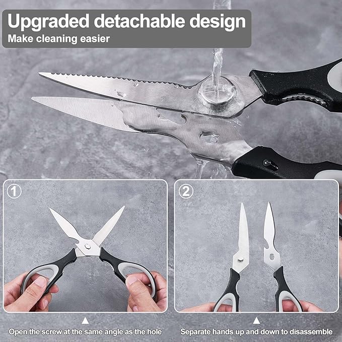 3-Pack Kitchen Scissor All Purpose Kitchen Shears Heavy Duty Scissors Stainless Steel Dishwasher Safe Cooking Scissors, Kitchens Utensils removable for Cutting Meat, Chicken,Fish, Vegetable