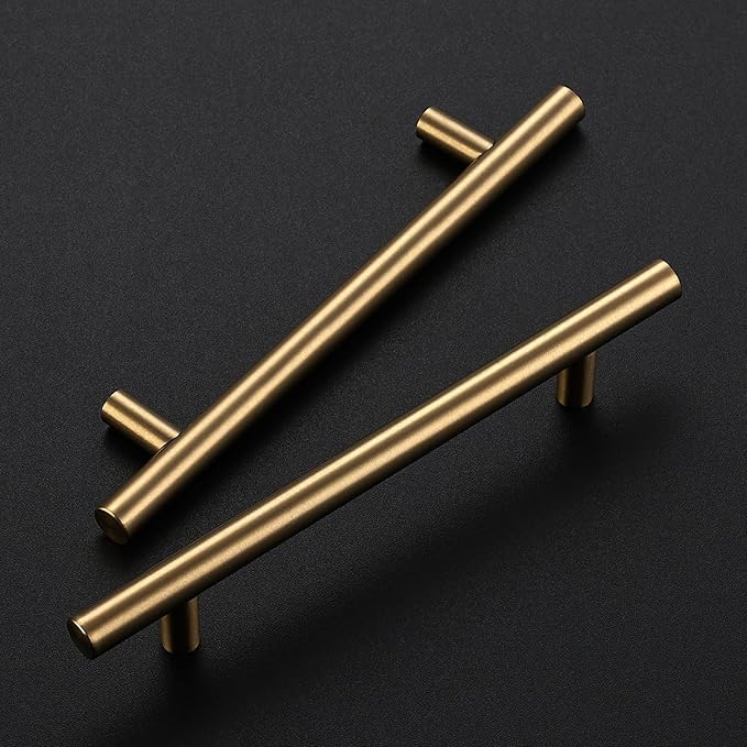 JOY DECOR 30 Pack Champagne Bronze Cabinet Pulls ??7-3/8 Inch Length, 5 Inch (128mm) Hole Center ??Stainless Steel Kitchen Cabinet Handles for Drawer and Cupboard
