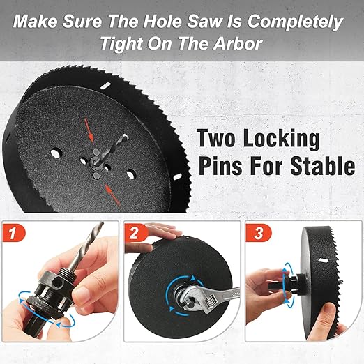 9 Inch Hole Saw with 1/2" Hex Shank Quick Change Arbor, JTemgle Bi-Metal Hole Saw Heavy Duty Hole Cutting Tool for Cornhole Boards, Recessed Lights, Wood, Plastic, Drywall & Soft Metal