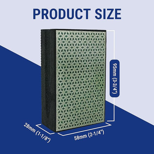 Diamond Hand Polishing Pad Diamond Sanding Block Foam Backed Diamond Sponge Sanding Pads for Wet or Dry Grinding polishing for Granite Marble Stone Tile Glass Ceramic (4, 120# Cubic)