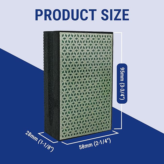 Diamond Hand Polishing Pad Diamond Sanding Block Foam Backed Diamond Sponge Sanding Pads for Wet or Dry Grinding polishing for Granite Marble Stone Tile Glass Ceramic (1, 120# Cubic)