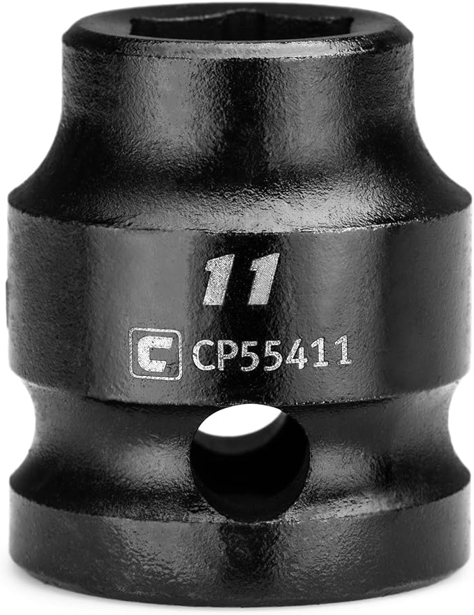 Capri Tools 11 mm Stubby Impact Socket, 1/2 in. Drive, 6-Point, Metric