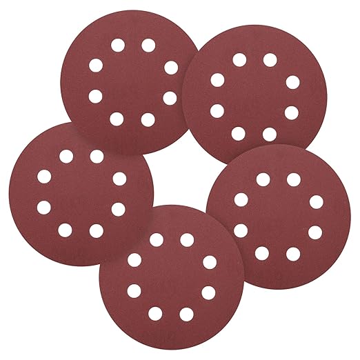 25 Pack 5 Inch Sanding Disc 400 Grit 8 Hole Round Hook and Loop Sandpapers Fit for Orbital Sander Automotive or Cars Repairing, Grinding or Polishing, Red