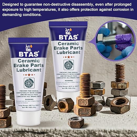 Brake Grease for Brake Parts Lubricant,Caliper Sliding Pin and Pad Lube,Silicone Brake Grease of High Temp Synthetic Ceramic 1oz