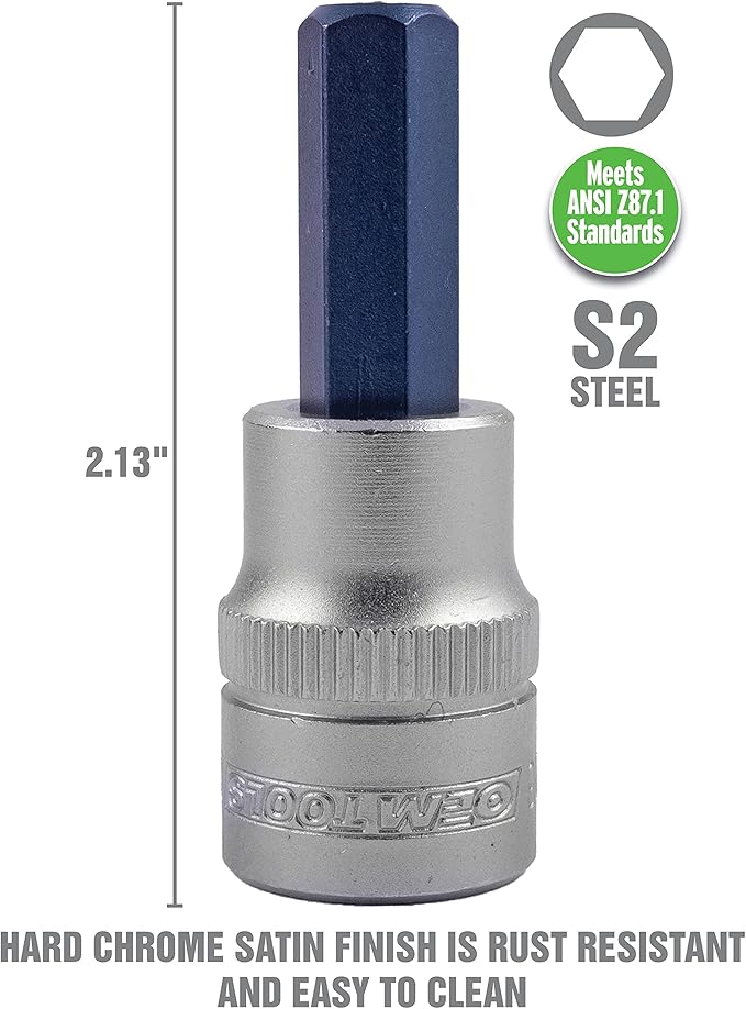 OEMTOOLS 23900 12-Pc Hex Socket Set, Hex Bit Socket Set SAE Magnetic, 1/16??to 3/8??Heat-Treated S2 Steel Bits, Storage Case Included