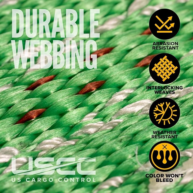 US Cargo Control Wire Hook Ratchet Straps 2 Inch x 30 Foot (10-Pack), 10,000 LBS Break Strength, Ratchet Straps Heavy Duty with Double J Hooks, Green Cargo Tie Downs for Flatbed Trailers and Trucks