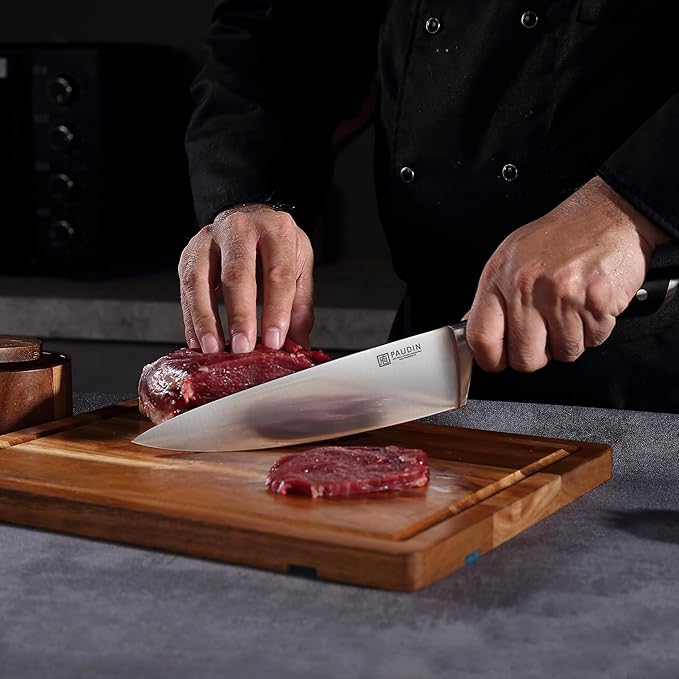 PAUDIN 8-Inch Chef's Knife ??Ultra-Sharp High Carbon Stainless Steel Blade, Ergonomic Handle, Professional Quality Kitchen Knife in Gift Box for Home & Restaurant Use