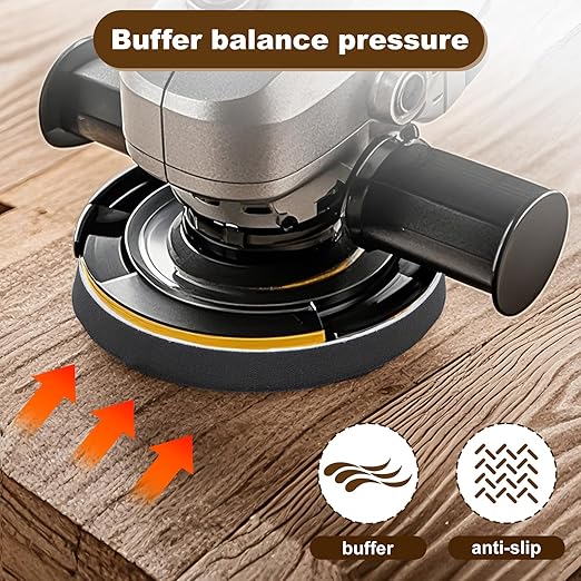 4 Pack Premium Foam Sanding Pads, 5 Inch 8 Holes Hook and Loop Sponge Cushion Buffer Backing Pad, Professional Sponge Sanding Pads and Soft Density Interface Pad for Orbital Sander