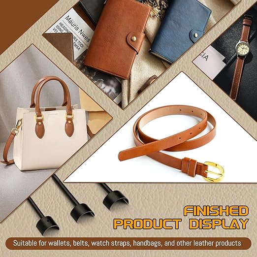 3 Sizes Leather Corner Punch, Half-Round Punch Set, Leather Belt End Punch Tool, Belt Cutter Cutting Tool, Leatherworking Tools for Strap Belts, Wallet, Bags