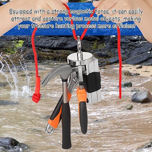 Grtard Fishing Magnets 200 Lbs Pulling Force, Strong Rare Earth Magnet Fishing Magnet Only, Magnetic Fishing, Heavy Duty Security Large Tags Neodymium Magnets for River Fishing, Lifting (1.75")