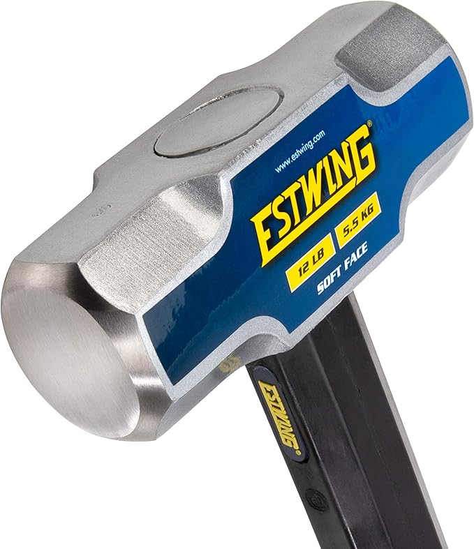 Estwing 12 lb Soft Face Sledge Hammer - 30" Indestructible Handle, Shock-Absorbing Grip, Overstrike Resistant