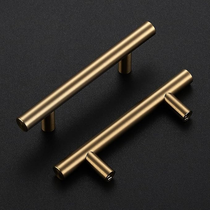 JOY DECOR 20 Pack Champagne Bronze Cabinet Pulls ??5 Inch Length, 3 Inch (76mm) Hole Center ??Stainless Steel Kitchen Cabinet Handles for Drawer and Cupboard