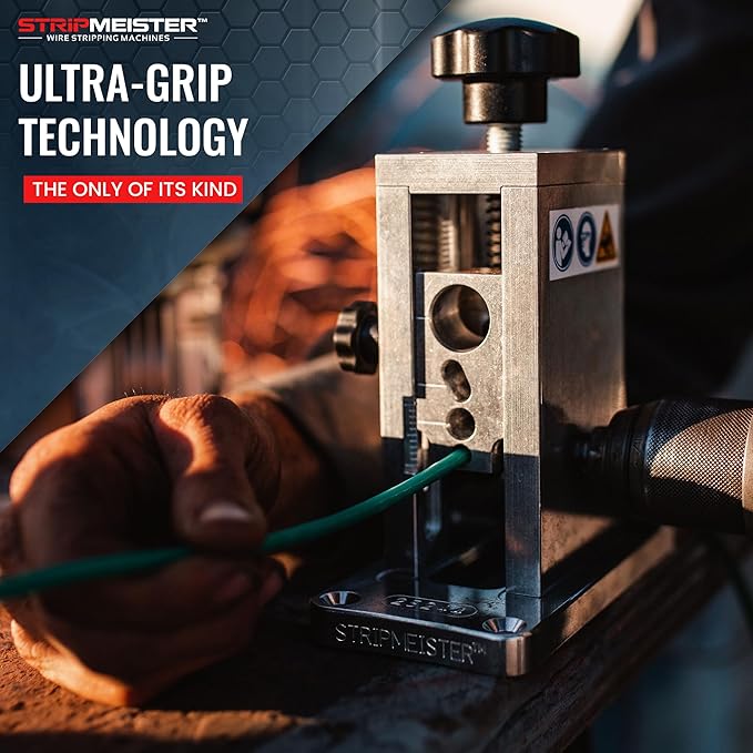 StripMeister Original Drill-Powered Wire Stripper ??Wire Sizes Up To 횠3/4", Jam-Free, Copper Wire, Built for Safety, Speed, and Efficiency - Portable Wire Stripping Machine