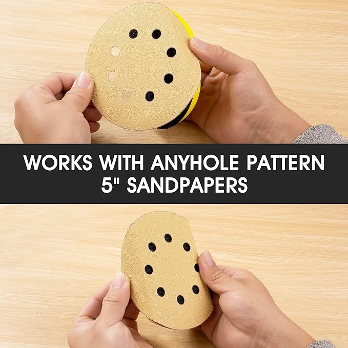 2 Pack 5 Inch Mouse Sanding Block Hand Sanding Block Hook and Loop Sanding Block for Woodworking Furniture Restoration Automotive Body Arts Crafts