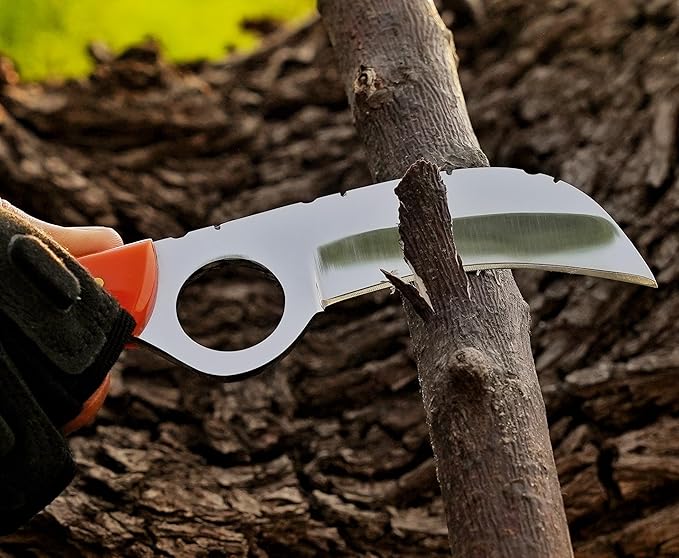 Handmade Stainless Steel Lineman’s Hawkbill knife with Leather sheath, Heavy Duty Utility Knife blade Electrician Wire Skinning knife for professional.