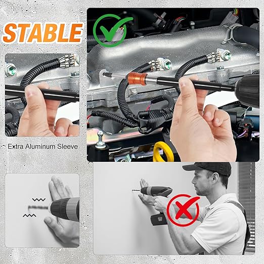 4Pcs Magnetic Drill Bit Extension Set 2-3/8", 4", 6", 12" with Aluminum Sleeve, 1/4 Inch Hex Shank Quick Release Extension Adapter Screwdriver Locking Bit Holder Extender (ORANGE)