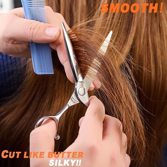 High-end Professional Extremely Very Sharp Barber Hair Cutting Scissors Hairdresser Shears For Hair 6.1 Inch Haircut Scissor Made Of Dynamic Stainless Steel For Hairdressing Salon Home Use
